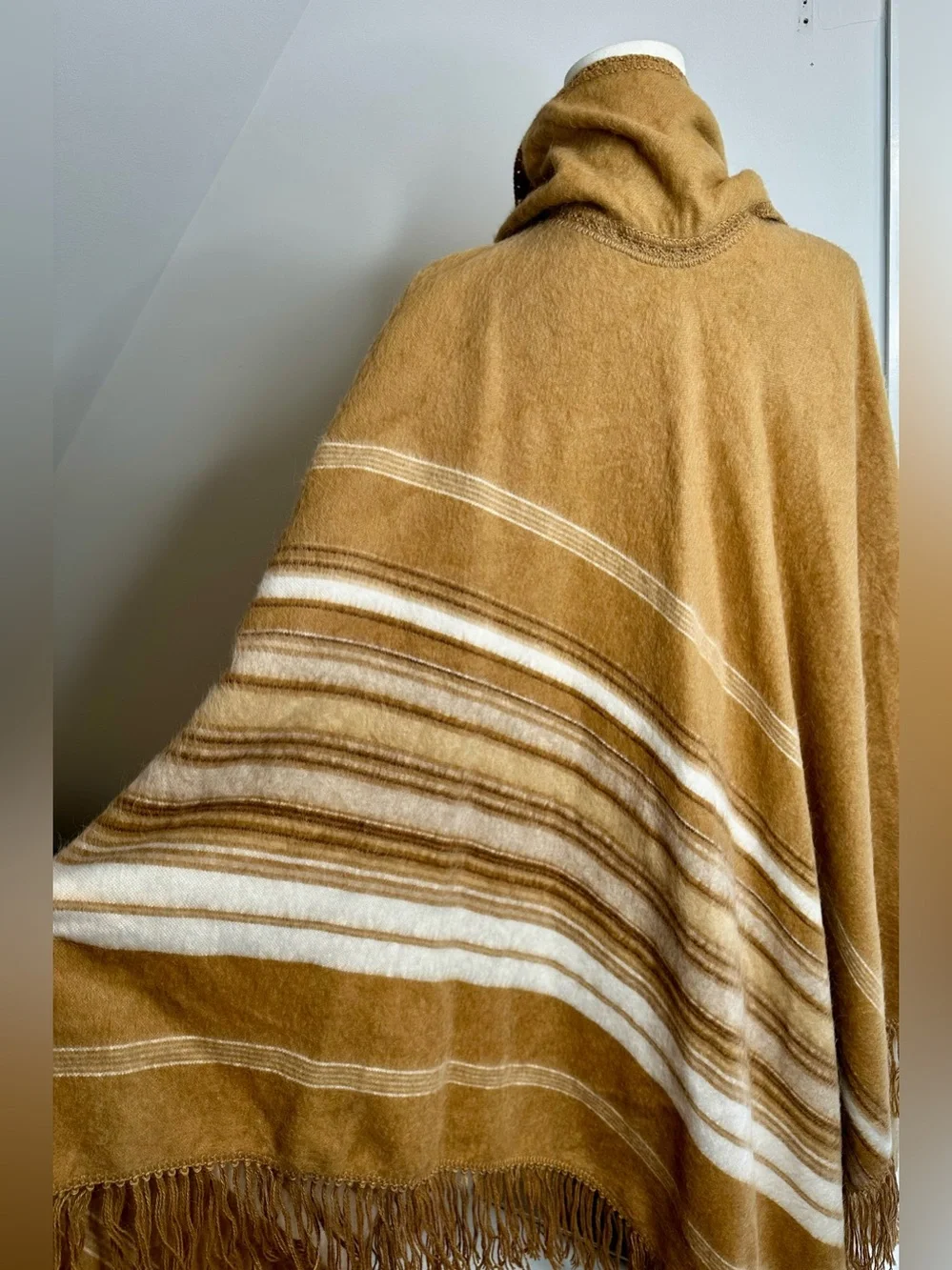 Vintage Alpaca Camargo Peru Poncho Cape + Scarf